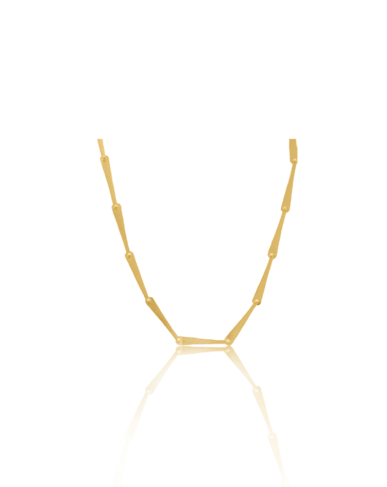 Fringe Necklace - Brass with 18K Gold Plate and Natural Stones