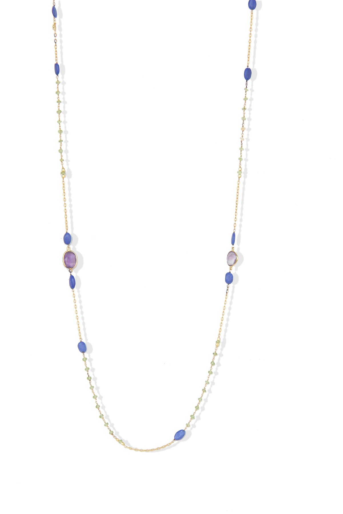 Fine One Necklace - Natural Stones with Long Chain